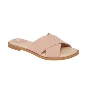 BP Winnie Slide Sandal in Blush Faux Suede